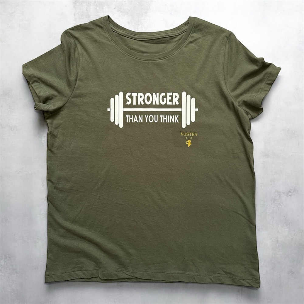 Women’s Large Olive Green Graphic T-Shirt Fitted